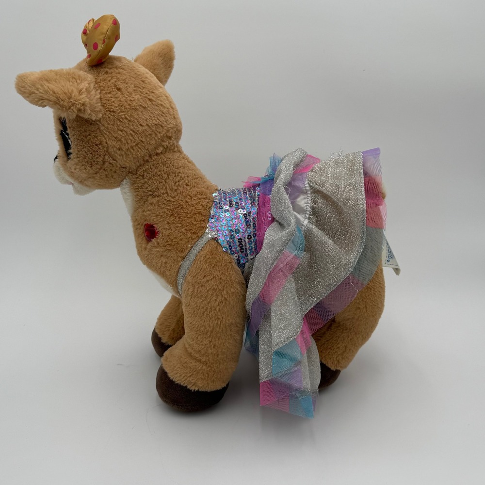 2014 Build a Bear Rudolph the Red Nosed Reindeer Clarice Plush Toy Sparkly Tutu - Picture 3 of 11